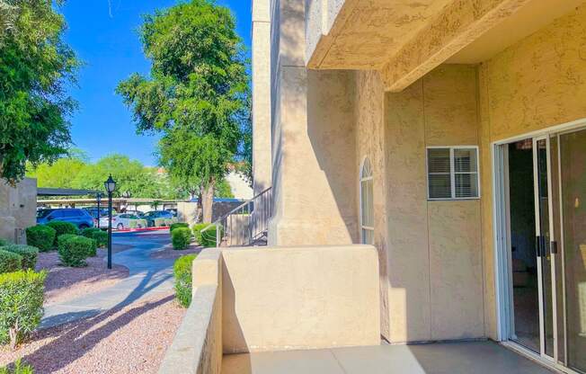 Spacious patios & balconies off of the living rooms at Ventana Apartment Homes in Central Scottsdale, AZ, For Rent. Now leasing 1 and 2 bedroom apartments.
