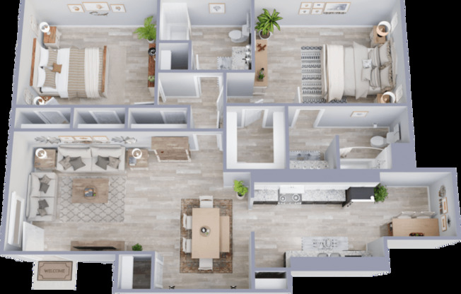 2 beds, 2 baths, 1,079 sqft, $1,399