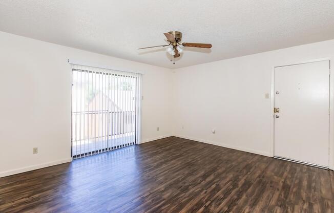 a room with a wood floor