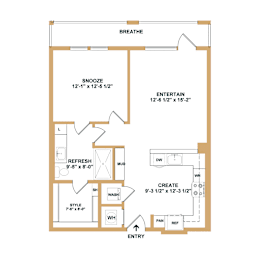 1 bed, 1 bath, 725 sqft, $1,489