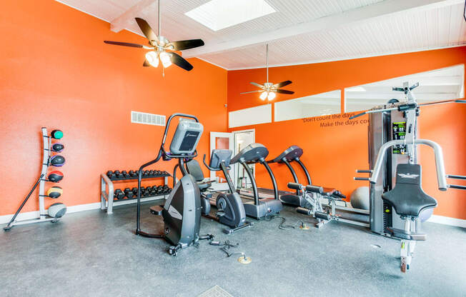 the gym has plenty of exercise equipment for your workouts