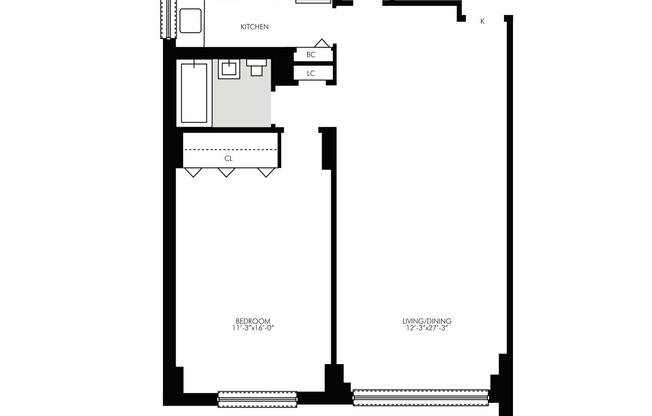 1 bed, 1 bath, $4,520, Unit 14K