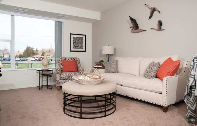 Classic Living Room at The Grainwood Senior Apartments, Prior Lake, MN 55372