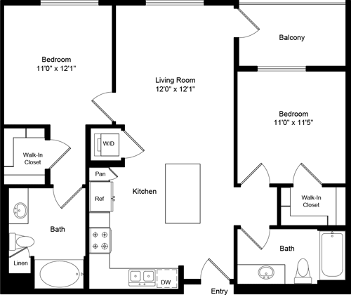 2 beds, 2 baths, 980 sqft, $3,583