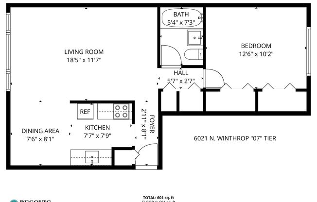 1 bed, 1 bath, 538 sqft, $1,750, Unit 307