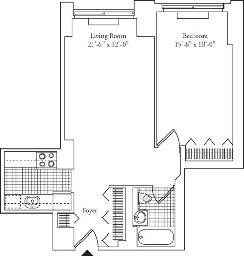 1 bed, 1 bath, 662 sqft, $4,791, Unit 9S