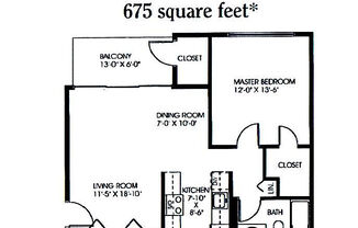 1 bed, 1 bath, 675 sqft, $1,593