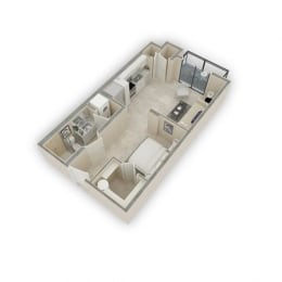 Studio, 1 bath, 568 sqft, $2,311