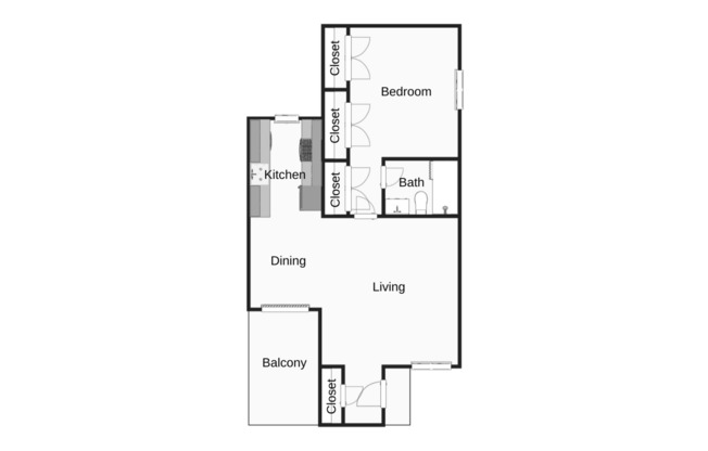 1 bed, 1 bath, 709 sqft, $785