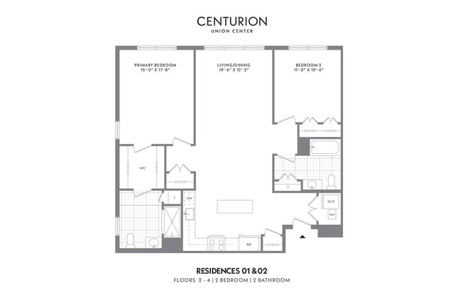 2 beds, 2 baths, 1,095 sqft, $3,195, Unit Residence 302