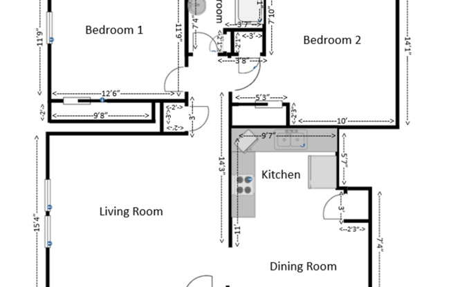 2 beds, 1 bath, $1,725, Unit Gordon1609#4