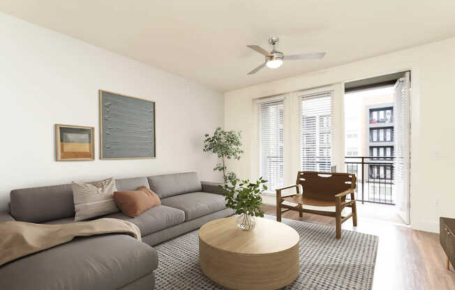 Living Room with Balcony and Hard Surface Flooring