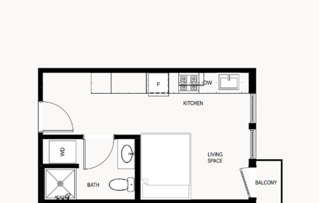 Studio, 1 bath, 298 sqft, $1,575, Unit 602