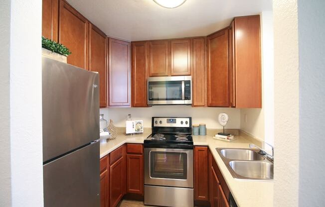 Fully Equipped Kitchen at Canyon Club Apartments, Oceanside, California