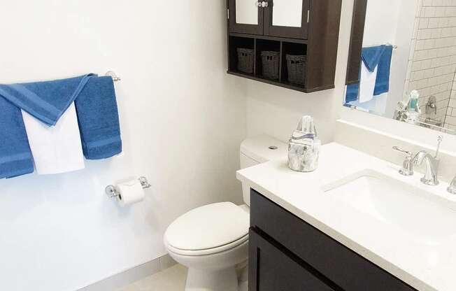 Renovated Bathroom at Westwood Meadows - SP Westlake 27825 Detroit Apartments, Integrity Realty LLC, Westlake, OH