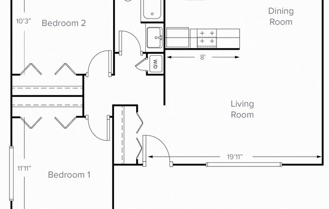 2 beds, 1 bath, 791 sqft, $2,500