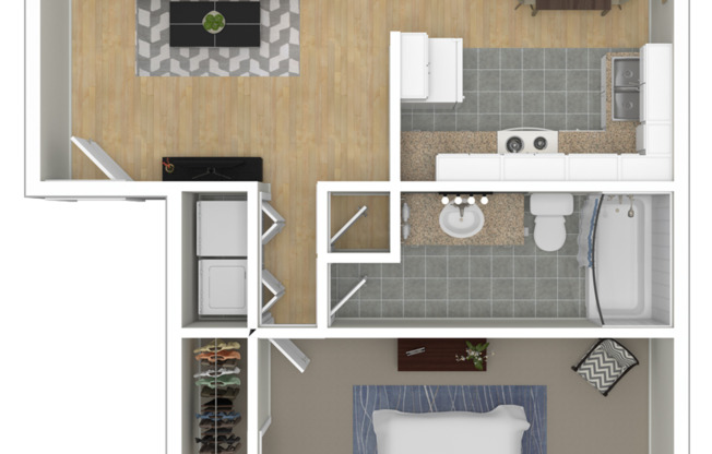 1 bed, 1 bath, 674 sqft, $1,350, Unit 858