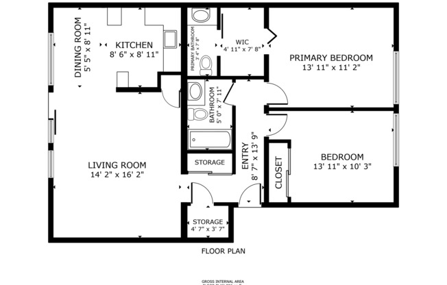 2 beds, 1.5 baths, 1,100 sqft, $1,975