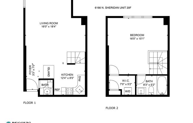 1 bed, 1.5 baths, 662 sqft, $2,500, Unit 20F