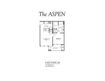 1 bed, 1 bath, 693 sqft, $1,110