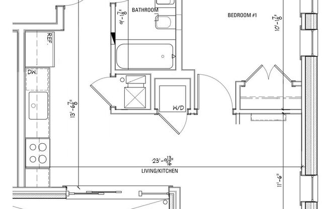 1 bed, 1 bath, 566 sqft, $2,300, Unit 416