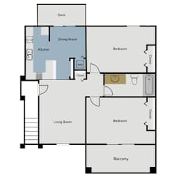 2 beds, 1 bath, 800 sqft, $1,250