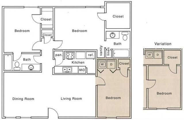 3 beds, 2 baths, 1,227 sqft, $1,695