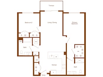 2 beds, 2 baths, 1,180 sqft, $4,392