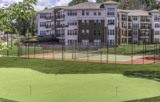 Putting green and tennis courts, at Sycamore at Tyvola, Charlotte, NC