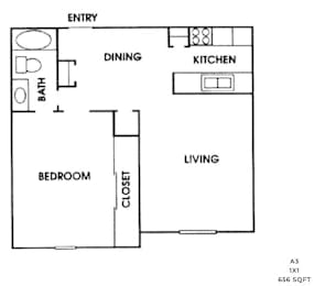 2 beds, 1 bath, 656 sqft, $844