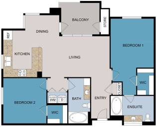 2 beds, 2 baths, 1,191 sqft, $3,091