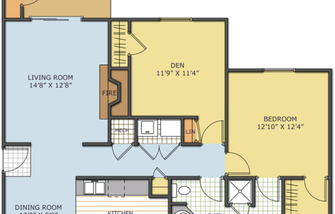 2 beds, 1 bath, 1,145 sqft, $1,565