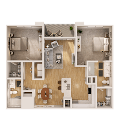 2 beds, 2 baths, 1,149 sqft, $2,384