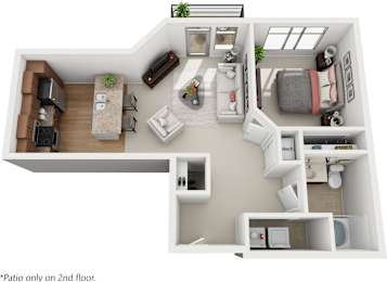 1 bed, 1 bath, 702 sqft, $1,609