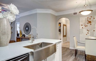 dining area with view to kitchen