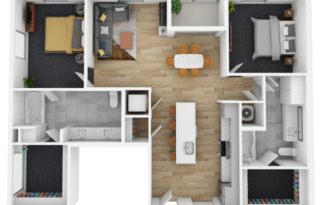 2 beds, 2 baths, 1,204 sqft, $2,726