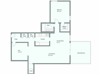 1 bed, 1 bath, 1,043 sqft, $2,100