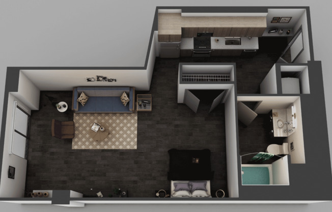 Studio, 1 bath, 677 sqft, $1,930, Unit 1125