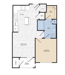1 bed, 1 bath, 636 sqft, $1,211