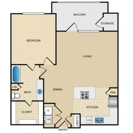 1 bed, 1 bath, 869 sqft, $1,317