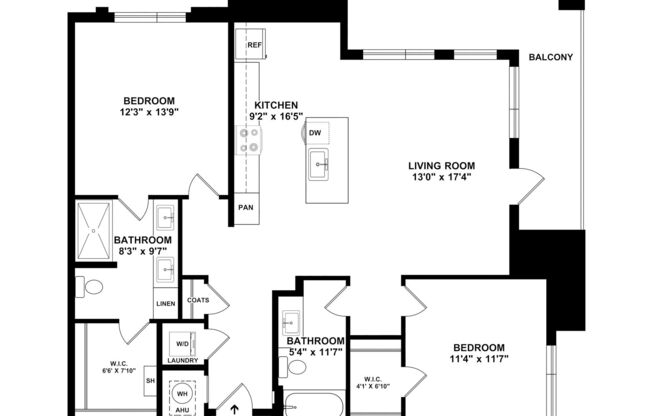 2 beds, 2 baths, 1,100 sqft, $2,102