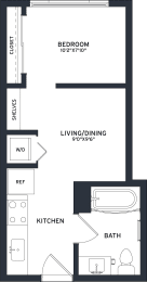Studio, 1 bath, 372 sqft, $2,958