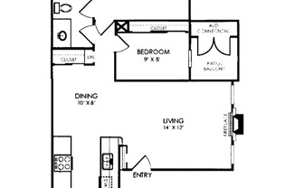 2 beds, 1 bath, 763 sqft, $1,099, Unit 212