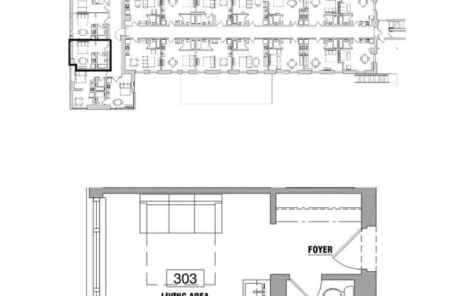 Studio, 1 bath, 268 sqft, $1,275, Unit 303