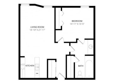 1 bed, 1 bath, 780 sqft, $1,410