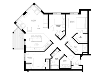 3 beds, 2 baths, 1,297 sqft, $1,987