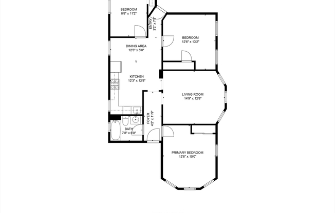 3 beds, 1 bath, 900 sqft, $3,200, Unit 2