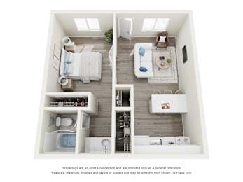 1 bed, 1 bath, 539 sqft, $1,733