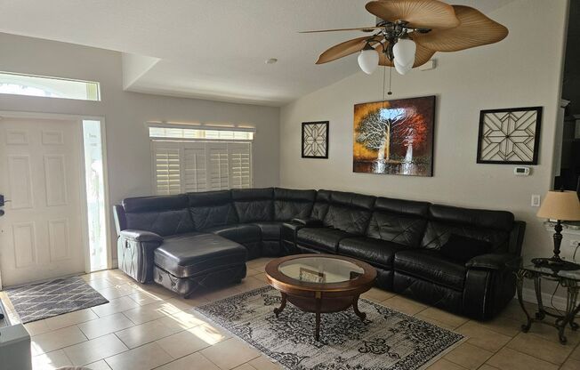 Welcome to this fully furnished vacation or corporate  3 bedroom 2 baths with solar heated pool home