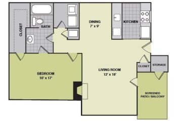 1 bed, 1 bath, 854 sqft, $1,224